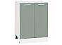 Шкаф нижний с 2-мя дверцами Квадро Аквамарин/Белый 816*600*481