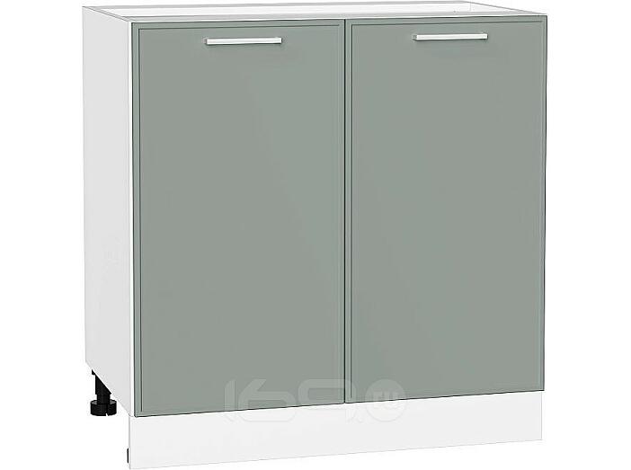 Шкаф нижний с 2-мя дверцами Квадро Аквамарин/Белый 816*800*481