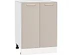 Шкаф нижний с 2-мя дверцами Квадро Кашемир/Белый 816*600*481