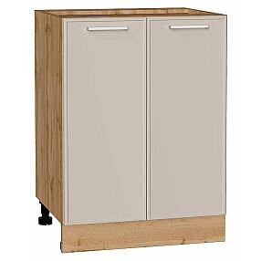 Шкаф нижний с 2-мя дверцами Квадро Кашемир/Дуб Вотан 816*600*481