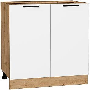 Шкаф нижний с 2-мя дверцами Лайт Special White/Дуб Вотан 816*800*478