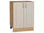 Шкаф нижний с 2-мя дверцами Лофт Cream Silk/Дуб Вотан 816*600*480