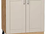 Шкаф нижний с 2-мя дверцами Лофт Cream Silk/Дуб Вотан 816*800*480