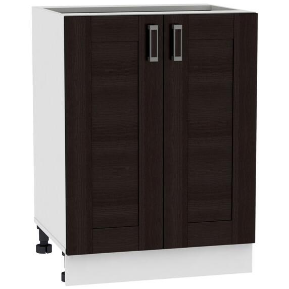 Шкаф нижний с 2-мя дверцами Лофт Н 600 Wenge Veralinga-Белый