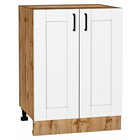 Шкаф нижний с 2-мя дверцами Лофт Super White Дуб Вотан 816*600*480