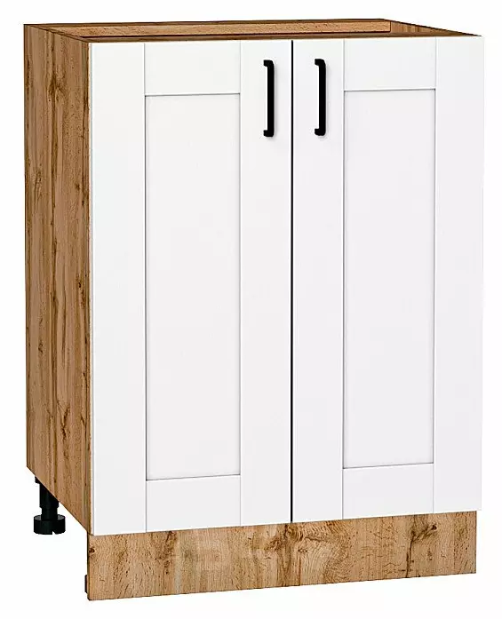 Шкаф нижний с 2-мя дверцами Лофт Super White Дуб Вотан 816*600*480