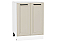 Шкаф нижний с 2-мя дверцами Нео Cream Silk/Белый 816*600*480