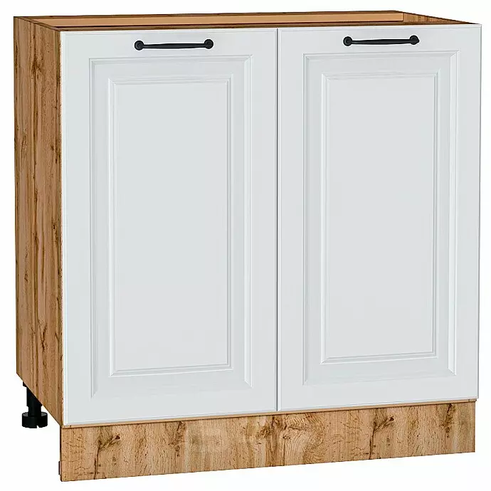 Шкаф нижний с 2-мя дверцами Ницца Blanco/Дуб Вотан 816*800*478