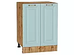Шкаф нижний с 2-мя дверцами Ницца Голубой/Дуб Вотан 816*600*478