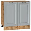 tumb 1 - Шкаф нижний с 2-мя дверцами Ницца Графит/Дуб Вотан 816*800*478