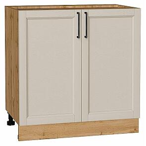 Шкаф нижний с 2-мя дверцами Сканди Cream Silkwood/Дуб Вотан 816*800*478