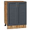 Шкаф нижний с 2-мя дверцами Сканди Graphite Softwood Дуб Вотан 816*600*480 Шкаф нижний с 2-мя дверцами Сканди Graphite Softwood Дуб Вотан 816*600*480