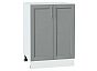 Шкаф нижний с 2-мя дверцами Сканди Grey Softwood Белый 816*600*480