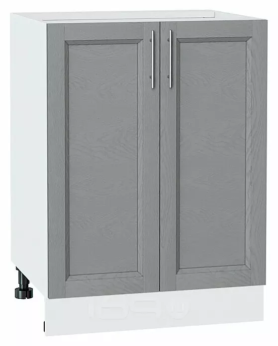 Шкаф нижний с 2-мя дверцами Сканди Grey Softwood Белый 816*600*480