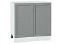 Шкаф нижний с 2-мя дверцами Сканди Grey Softwood Белый 816*800*478