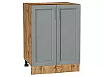 Шкаф нижний с 2-мя дверцами Сканди Grey Softwood Дуб Вотан 816*600*480