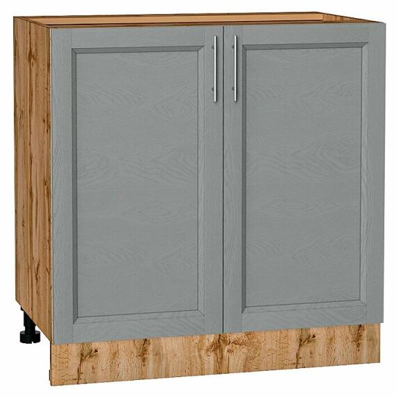 Шкаф нижний с 2-мя дверцами Сканди Grey Softwood Дуб Вотан 816*800*478