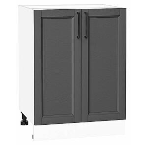 Шкаф нижний с 2-мя дверцами Сканди Stormy Silkwood/Белый 816*600*480