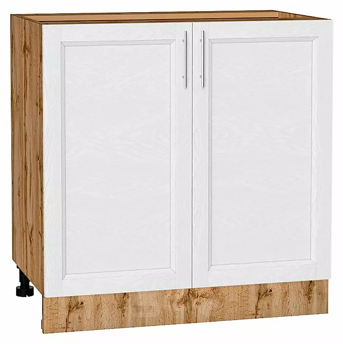 Шкаф нижний с 2-мя дверцами Сканди White Softwood Дуб Вотан 816*800*478