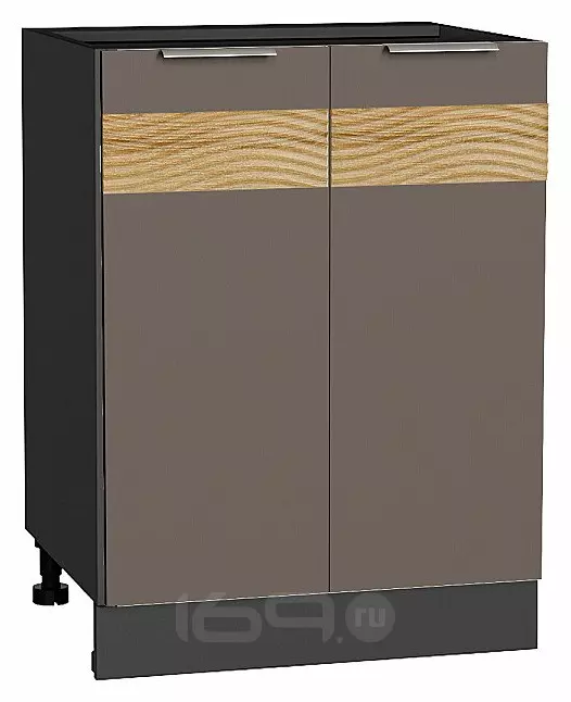 Шкаф нижний с 2-мя дверцами Терра D Смоки Софт Graphite 816*600*478