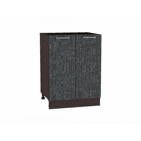 Шкаф нижний с 2-мя дверцами Валерия-М Черный металлик дождь Graphite 816*600*478