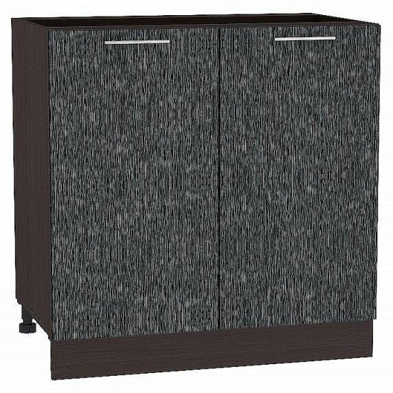 Шкаф нижний с 2-мя дверцами Валерия-М Черный металлик дождь Graphite 816*800*478