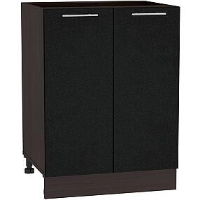 Шкаф нижний с 2-мя дверцами Валерия-М Н 600 Черный металлик-Венге