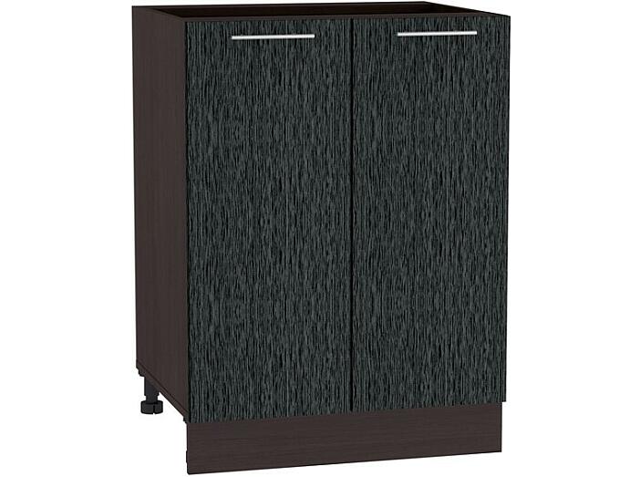 Шкаф нижний с 2-мя дверцами Валерия-М Н 600 Черный металлик дождь-Венге