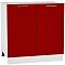 Шкаф нижний с 2-мя дверцами Валерия-М Н 800 Гранатовый металлик-Белый