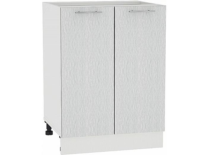 Шкаф нижний с 2-мя дверцами Валерия-М Н 600 Серый металлик дождь светлый-Белый