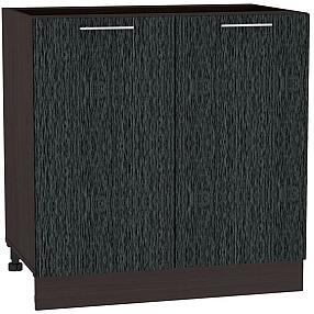 Шкаф нижний с 2-мя дверцами Валерия-М Н 800 Черный металлик дождь-Венге