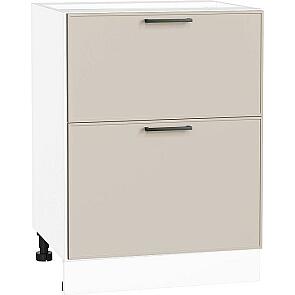 Шкаф нижний с 2-мя ящиками Эйр Cream Silk/Белый 816*600*480