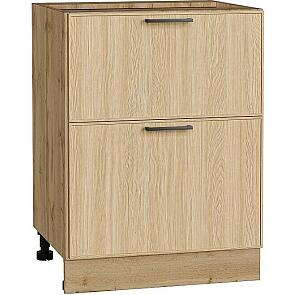 Шкаф нижний с 2-мя ящиками Эйр Real Oak/Дуб Вотан 816*600*480