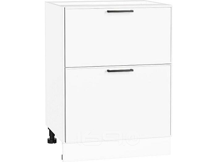 Шкаф нижний с 2-мя ящиками Эйр White Silk/Белый 816*600*480