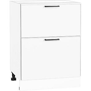 Шкаф нижний с 2-мя ящиками Эйр White Silk/Белый 816*600*480