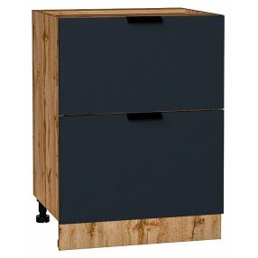 Шкаф нижний с 2-мя ящиками Евро Антрацит Дуб Вотан 816*600*478