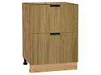 Шкаф нижний с 2-мя ящиками Евро Лайн Дуб песочный/Дуб Вотан 816*600*478
