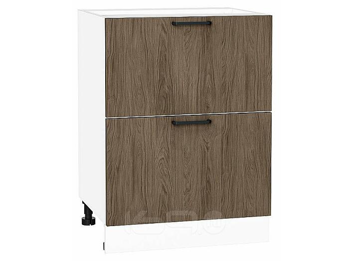 Шкаф нижний с 2-мя ящиками Флэт Brown Casella Oak 2S/Белый 816*600*478