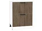 Шкаф нижний с 2-мя ящиками Флэт Brown Casella Oak 2S/Белый 816*600*478