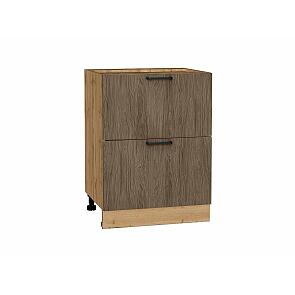 Шкаф нижний с 2-мя ящиками Флэт Brown Casella Oak 2S/Дуб Вотан 816*600*478