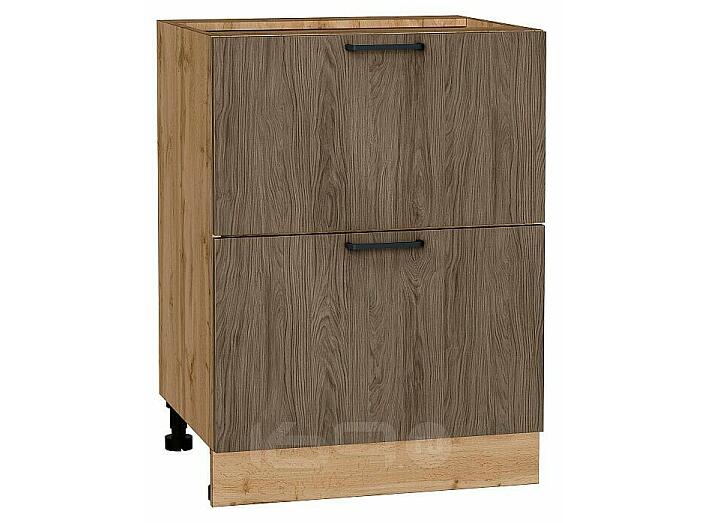 Шкаф нижний с 2-мя ящиками Флэт Brown Casella Oak 2S/Дуб Вотан 816*600*478