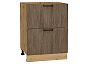 Шкаф нижний с 2-мя ящиками Флэт Brown Casella Oak 2S/Дуб Вотан 816*600*478