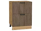 Шкаф нижний с 2-мя ящиками Флэт Brown Casella Oak 2S/Дуб Вотан 816*600*478