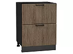 Шкаф нижний с 2-мя ящиками Флэт Brown Casella Oak 2S/Graphite 816*600*478