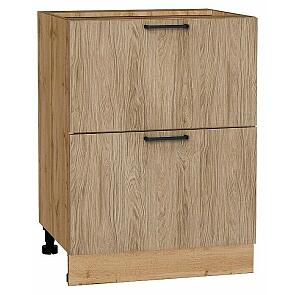 Шкаф нижний с 2-мя ящиками Флэт Natural Casella Oak 2S/Дуб Вотан 816*600*478
