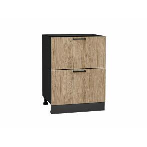 Шкаф нижний с 2-мя ящиками Флэт Natural Casella Oak 2S/Graphite 816*600*478