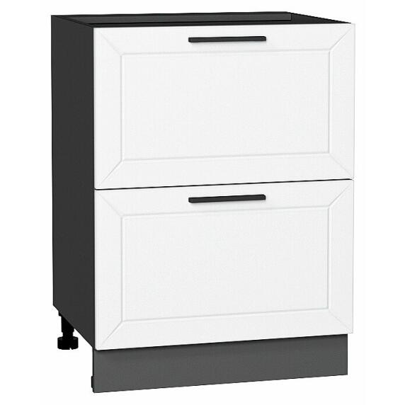 Шкаф нижний с 2-мя ящиками Глетчер Айленд Силк Graphite 816*600*478
