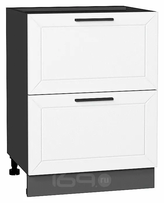 Шкаф нижний с 2-мя ящиками Глетчер Айленд Силк Graphite 816*600*478