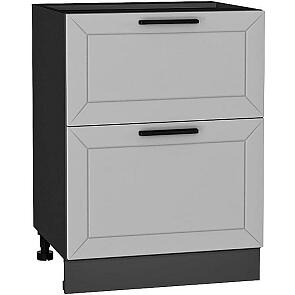 Шкаф нижний с 2-мя ящиками Глетчер Гейнсборо Силк Graphite 816*600*478