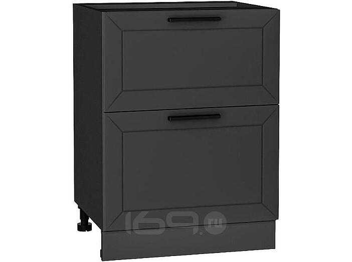 Шкаф нижний с 2-мя ящиками Глетчер Маренго Силк Graphite 816*600*478